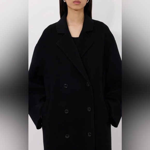 LouLou De Saison Borneo Wool Cashmere Coat, XS, Black - Picture 2 of 11